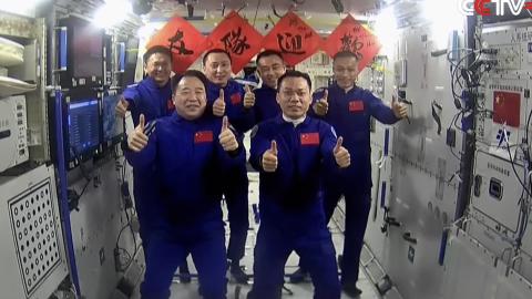 Six Chinese astronauts aboard Tiangong space station